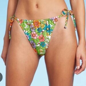 Wild Fable Side Tie Adjustable  Coverage Bikini Bottoms XS NEW!